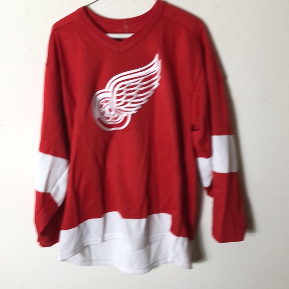 DETROIT RED WINGS HOCKEY SHIRT JERSEY NHL CCM VINTAGE sz L MEN RED - Picture 2 of 8